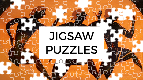 Jigsaw puzzle version of runners on a Greek vase