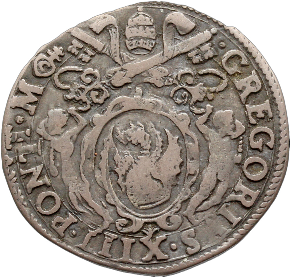 Front of a modern silver coin - the back has a nativity scene