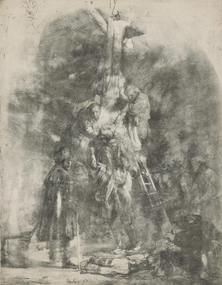 2020 Young Rembrandt Exhibition – Rembrandt and Jan van Vliet, Descent from the Cross, 1633 (first plate) © British Museum, London