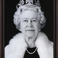 Black and white photo of Queen Elizabeth II (‘Equanimity’), Chris Levine and Rob Munday,  2012, Lenticular print on lightbox © Jesus College Oxford, Rosaline Wong Gallery