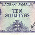 A Bank of Jamaica Ten Shillings bank note