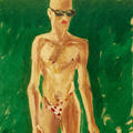 Rote Punkte or Red Dots, 1995 print by German artist Salome - full-length portrait - for Young and Wild exhibition