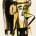 Untitled, 1985, Ink and watercolour by Ina Barfuss, from the Young and Wild exhibition