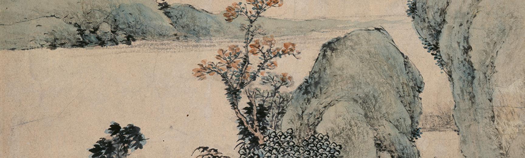  Landscape with figure on a bridge, Dai Xi