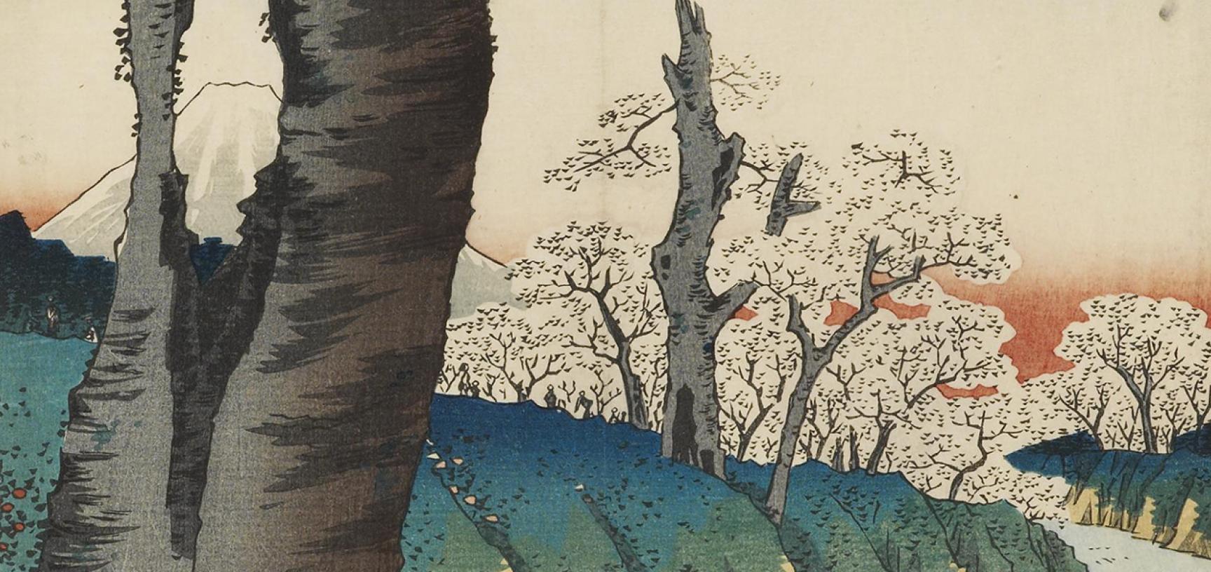 Koganei in Musashi Province by Utagawa Hiroshige (detail)