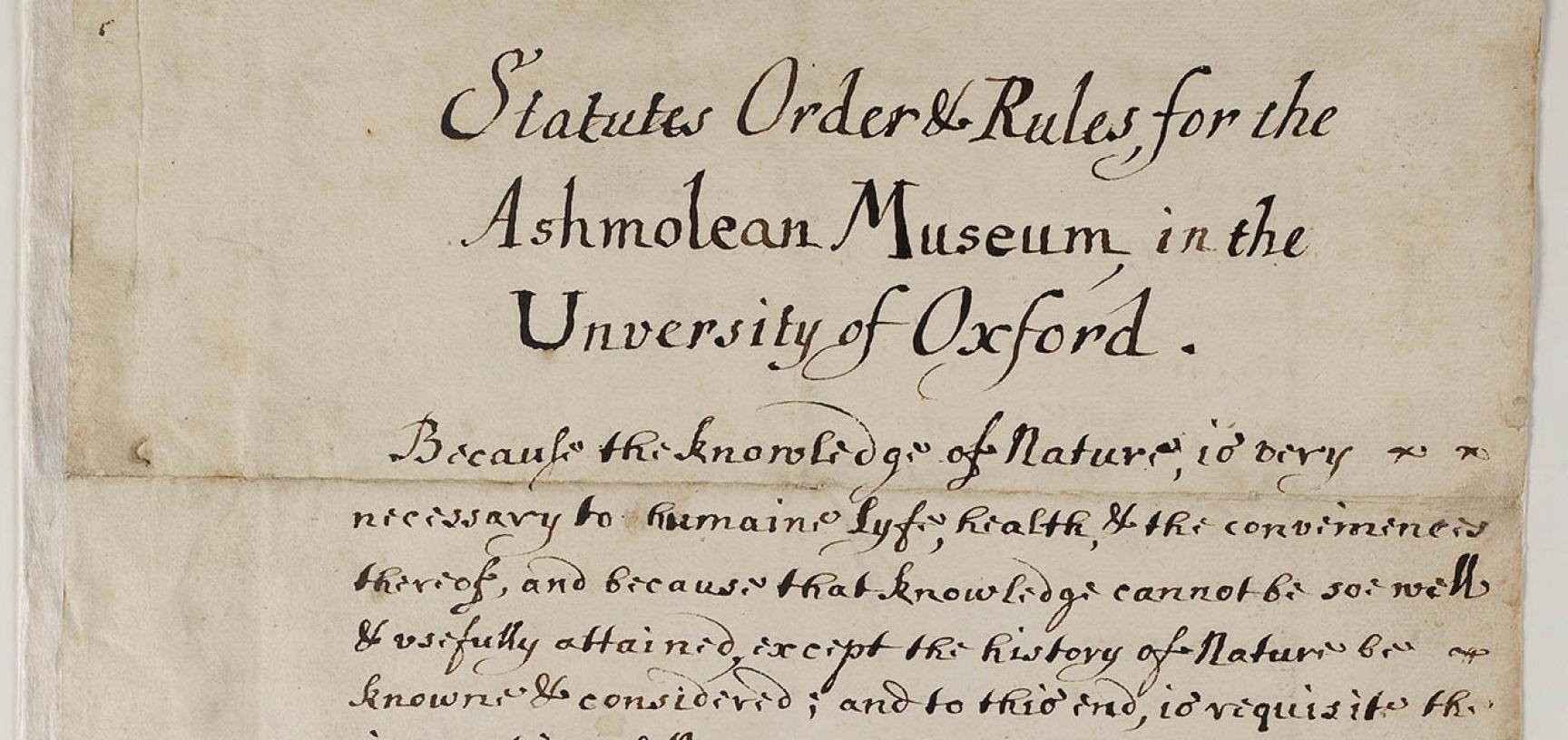 Ashmolean Museum Statutes Orders and Rules – The Ashmolean Story Gallery - Press Images