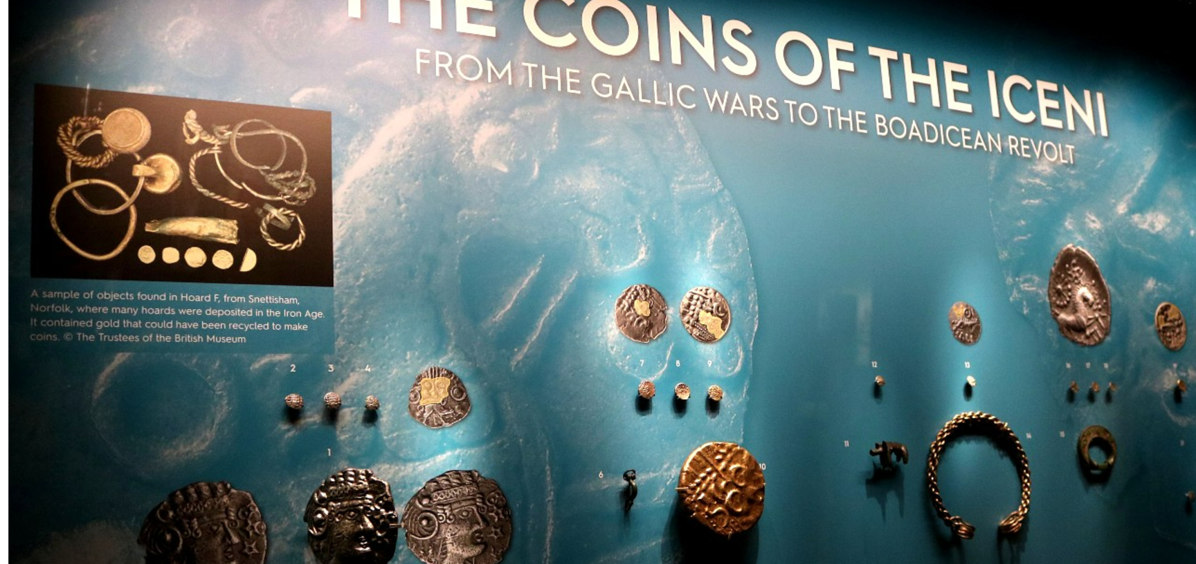 Iceni coins display in the Money Gallery