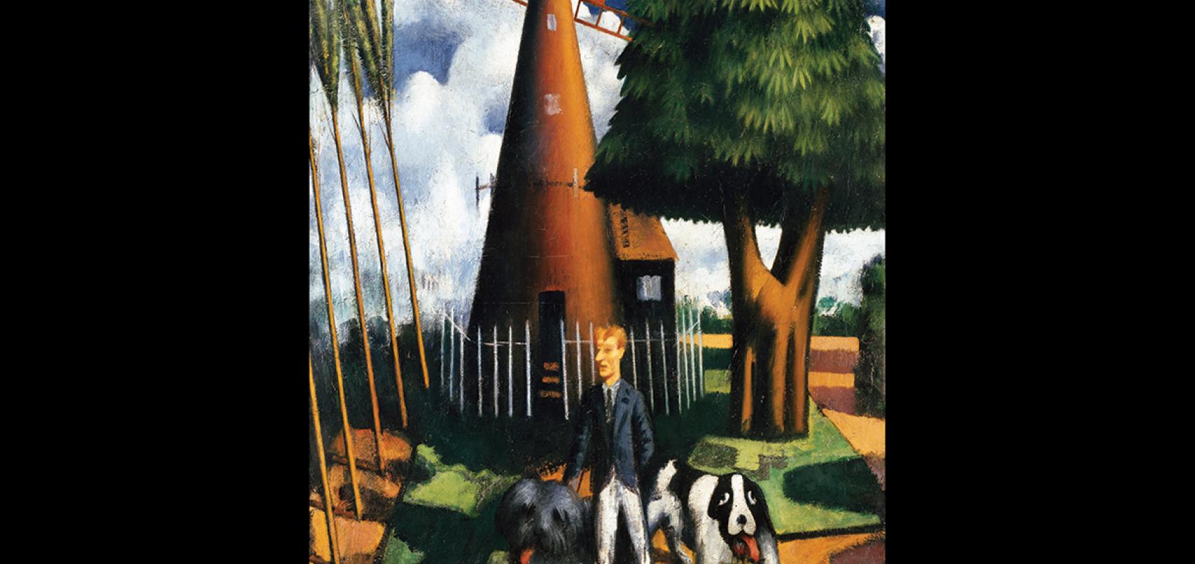 Gilbert Cannan and his dogs by Mark Gertler 