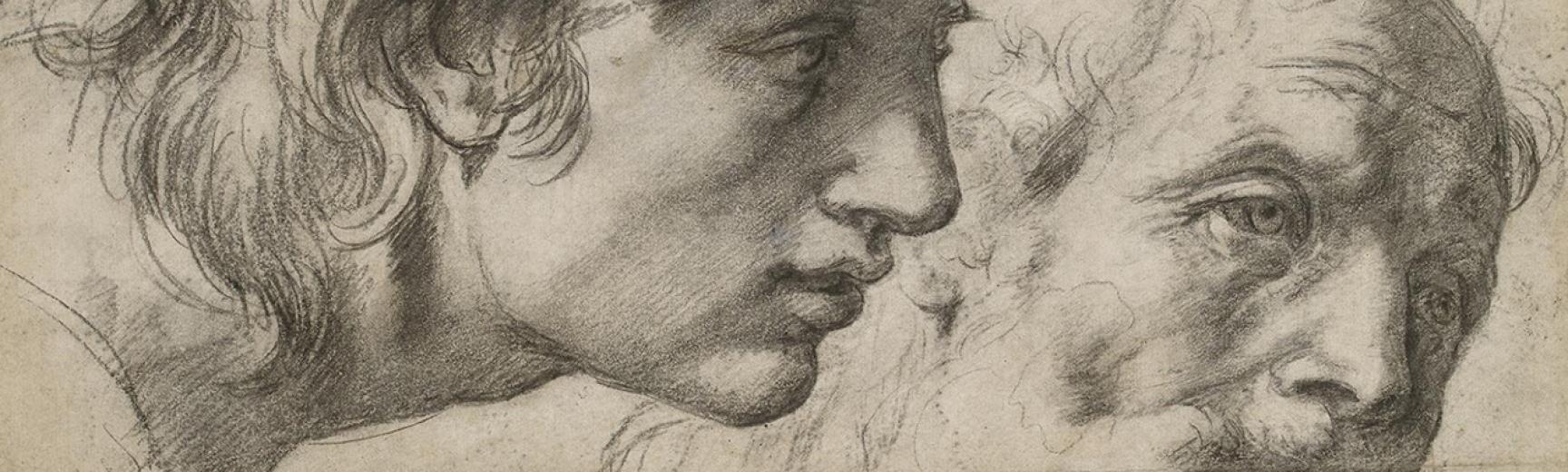 Studies of Two Apostles for the Transfiguration (detail) by Raphael