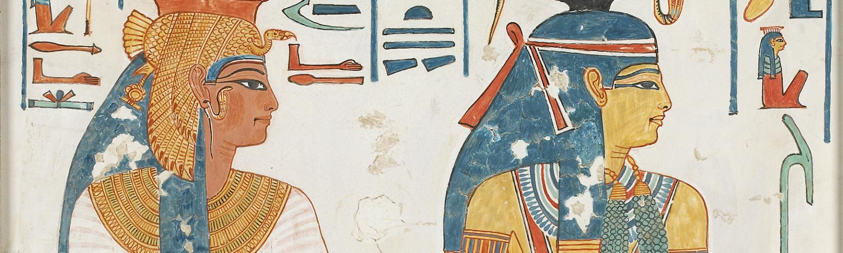 Copy of a wall painting from the Queen Nefertari's tomb by Nina de Garis Davies 