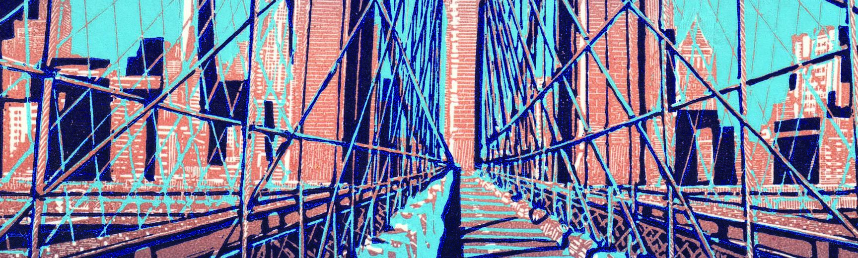 Portrait print of Brooklyn Bridge