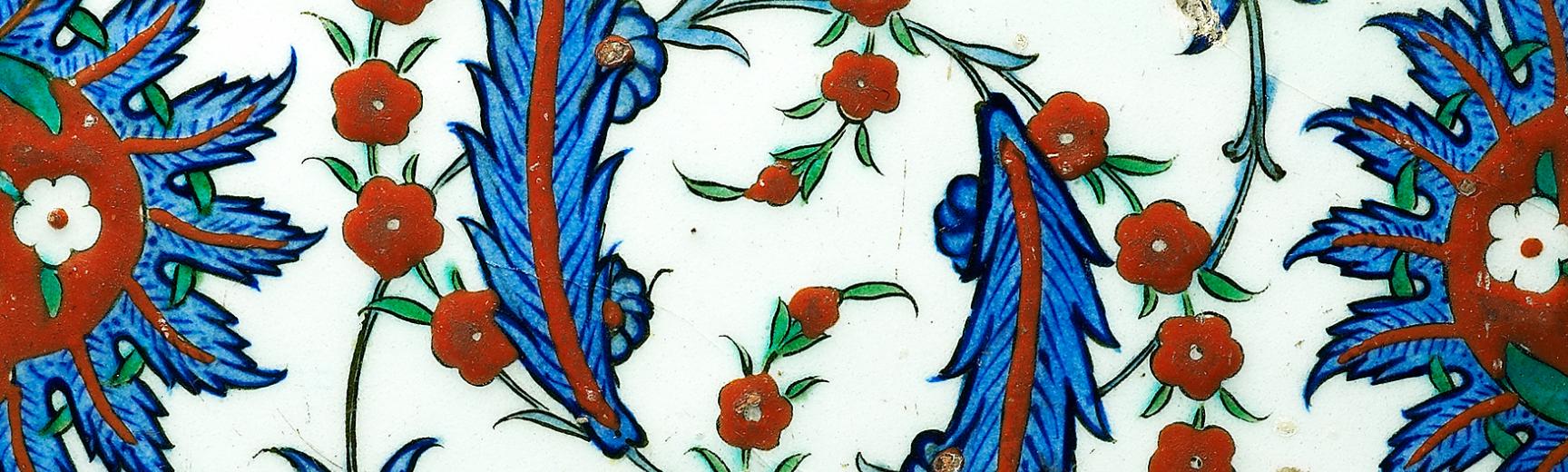 Tile with serrated leaves and flowers, 16th Century, Turkey