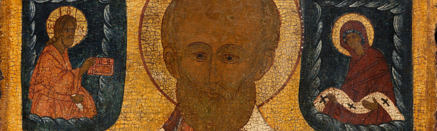 Icon of St Nicholas detail