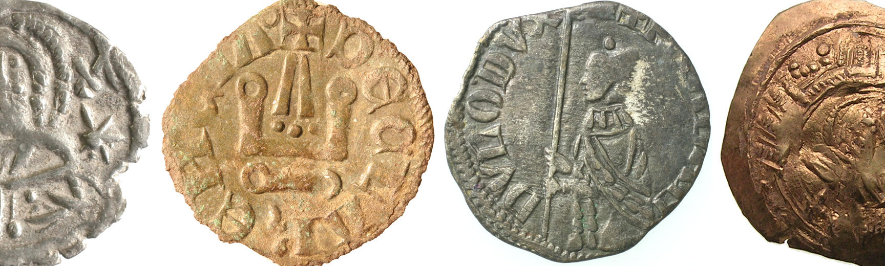 A selection of coins demonstrating the monetary systems in use in 14th century Constantinople 