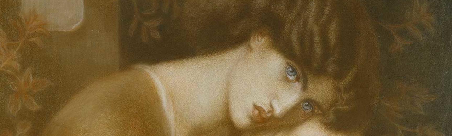 Reverie by Dante Gabriel Rossetti, 1868, one of his 'mythological' portraits of Jane Morris
