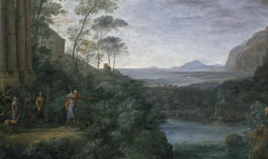 Landscape with Ascanius Shooting the Stag of Sylvia by Claude Lorrain (c.1604/5-1682) - The Baroque Art Gallery at the Ashmolean Museum