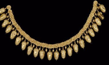 Gold necklace of acorns, lotuses and rosettes, Greek, 5th century BC