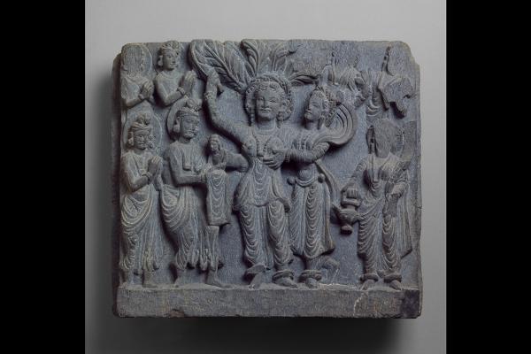 Relief showing birth of Buddha 