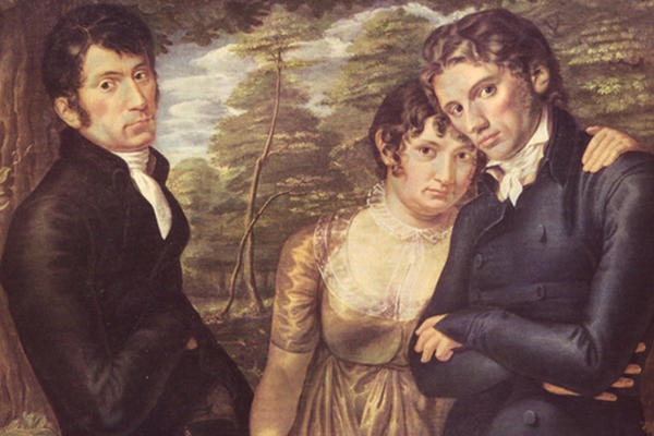 Friendship picture of the Romantic era by Phillipp Otto Runge, We Three, 1804-5, depicting the artist, his wife and brother