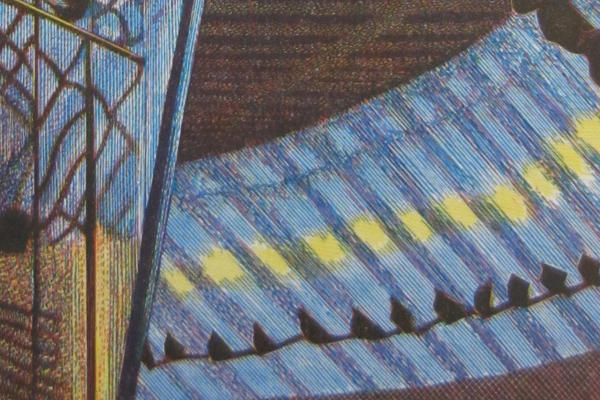 Edwina Ellis, Waterloo, wood engraving, 1996 © Tfl, detail of a poster from the collection of London Transport Museum