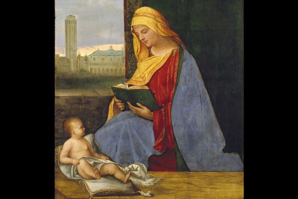 the virgin child with a view of venice ashmolean
