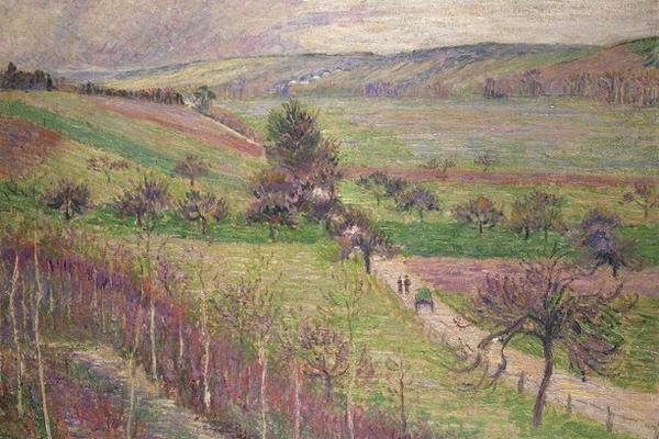 La Route de Thierceville, (Early Spring) by Lucien Pissarro oil painting, 1893
