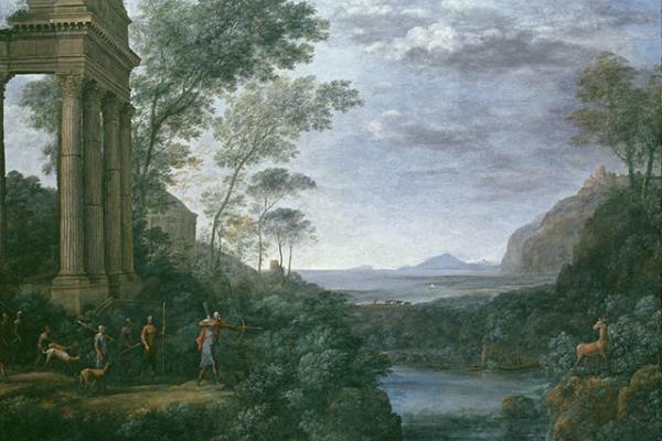 Landscape with Ascanius shooting the Stag of Sylvia (detail) 1681-1682