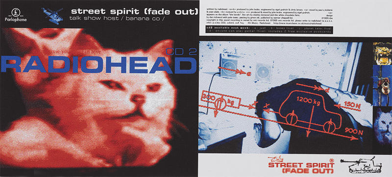 Very colourful Wall of eyes album cover for The Smile band front and back