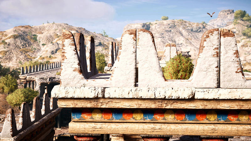 Assassin's Creed game image showing the palace towers looking out across Knossos