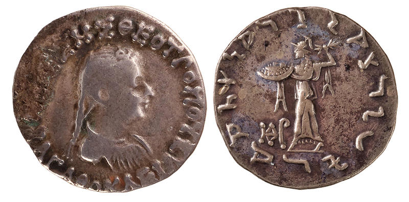 Queen Agathocleia coin front and back Queen Agathocleia coin front and back