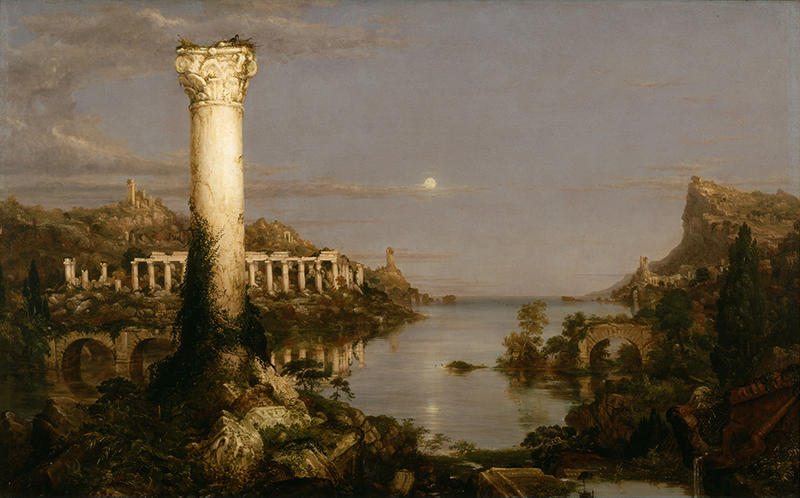 The Course of Empire: Desolation by Thomas Cole, oils on canvas, painted in 1836