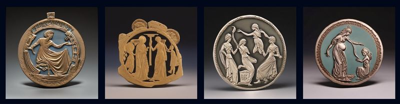Selection of NFT artworks in artifacts by digital artists Estorick and Caballero
