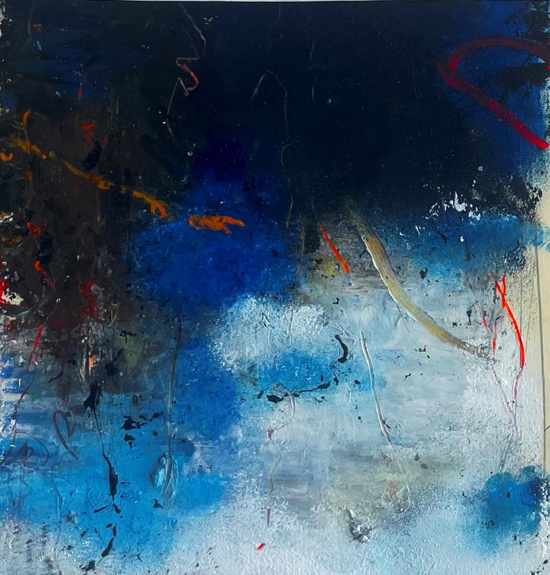 Abstract Landscape by Kieran Stiles in blues and blacks
