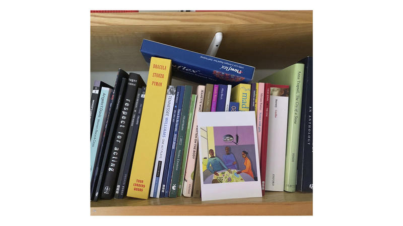 Image of books on a book shelf