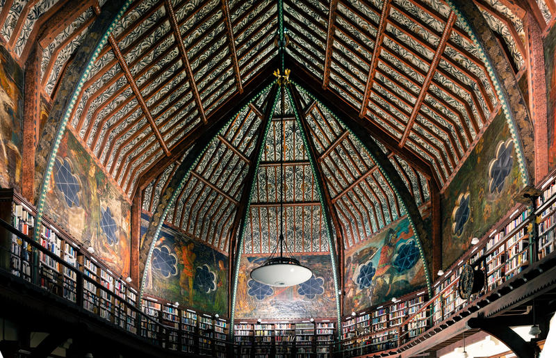 Ceiling of the Oxford Union, decorated by the Pre-Raphaelites