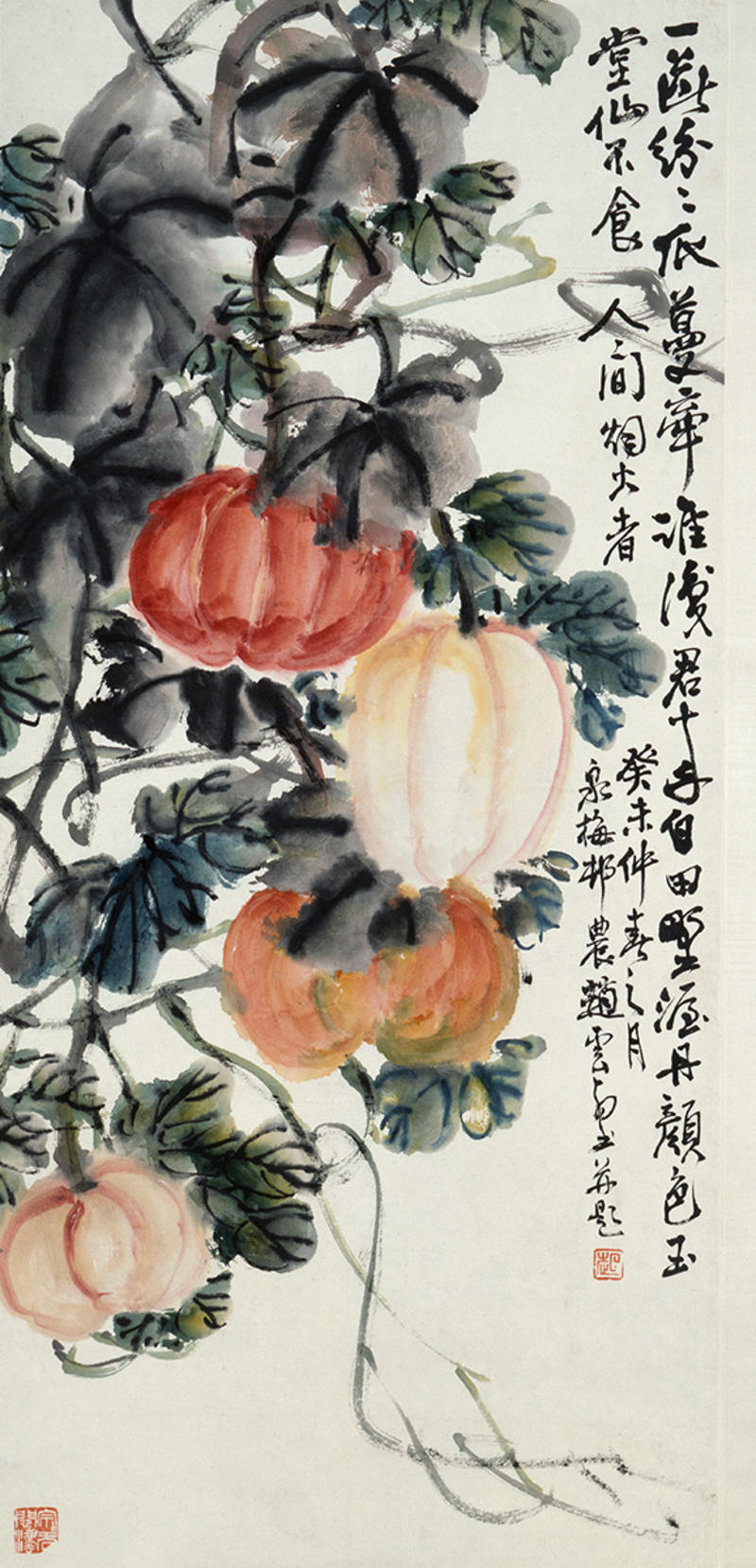 Pumpkin vine Chinese hanging scroll pumpkin vine Chinese hanging scroll
