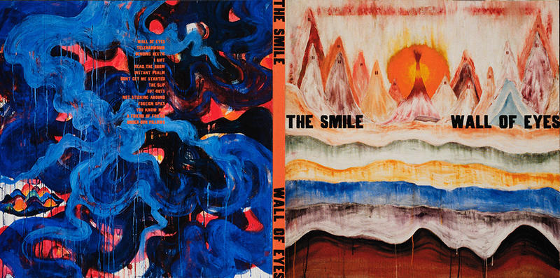 Colourful Wall of Eyes The Smile album artwork, front and back