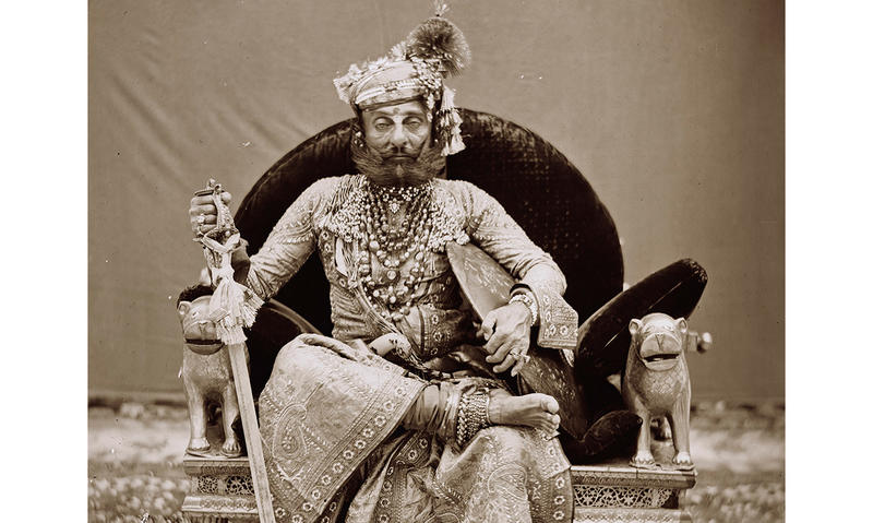 Black and white photograph of a colonial Indian Imperial leader