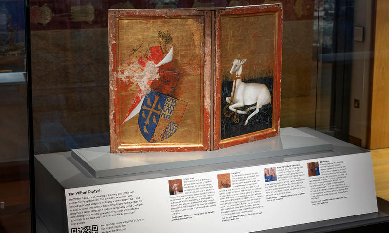 Wilton Diptych in the England gallery - reverse of the panel