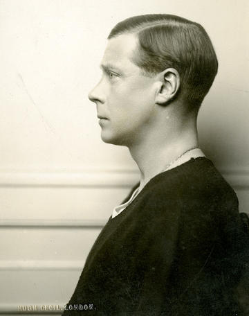 Black and white profile photograph of Edward VIII, Hugh Cecil, 1936, used in designs of his coins