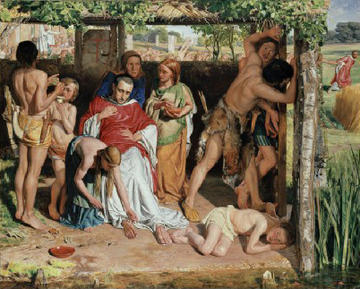 A converted British Family sheltering a Christian Missionary from the Persecution of the Druids by William Holman Hunt, 1850