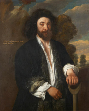 John Tradescant the Younger as a Gardener portrait - hand on spade