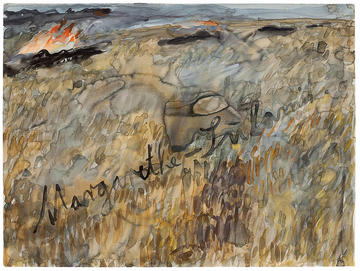 Margarethe - Sulamit (Margaret - Shulamite), Anselm Kiefer, 1981, watercolour on paper, Hall Collection. Courtesy of the Hall Art Foundation © Anselm Kiefer margarethe hall collection c anselm kiefer 1000