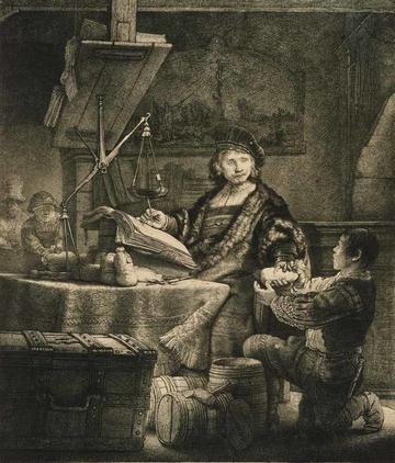 Portrait of Jan Uytenbogaert, ‘The Goldweigher’, Rembrandt van Rijn, 1639, © Ashmolean Museum Rembrandt's Van Rijn's portrait of The Goldweigher, 1639