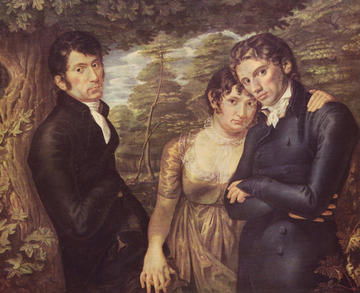 We Three, friendship picture by Phillip Otto Runge, 1804-5, depicting the artist, his wife and his brother, typical of the Romantic era