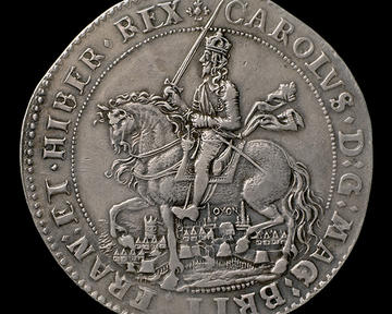 Oxford Crown minted in Oxford during the Civil War, 1644