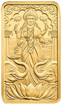 Gold bar 2023 showing Laksmi the goddess of plenty