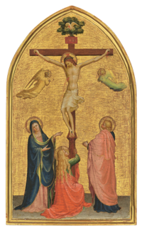 The Crucifixion with the Virgin, Saint John the Evangelist and the Magdalen, Fra Angelico, early 1420s, tempera on gold ground panel